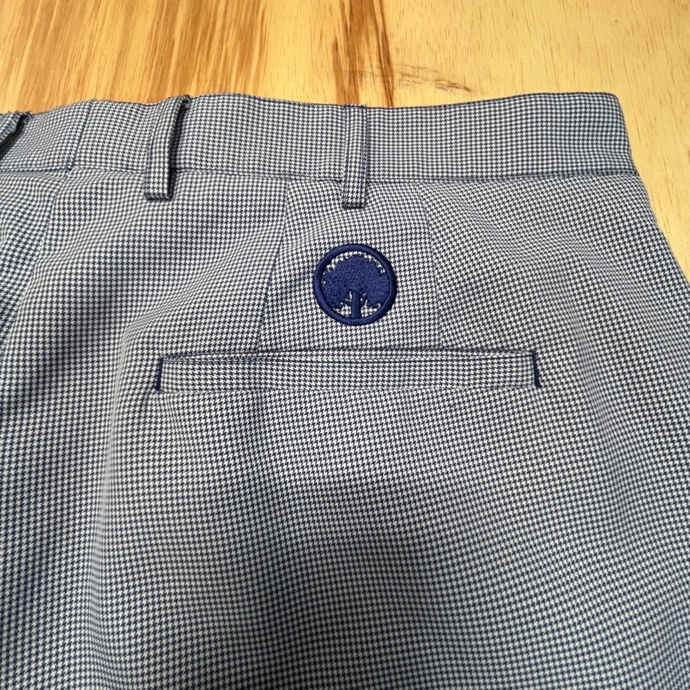 Donald Ross Houndstooth 100% Polyester Golf Shorts Oak Tree Logo Mens‎ 34 - Picture 6 of 7
